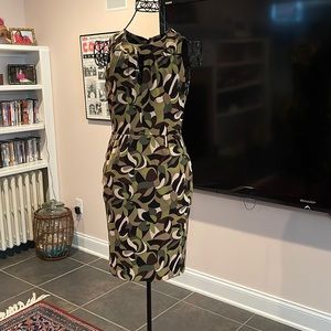 Tahari camouflage sleeveless dress